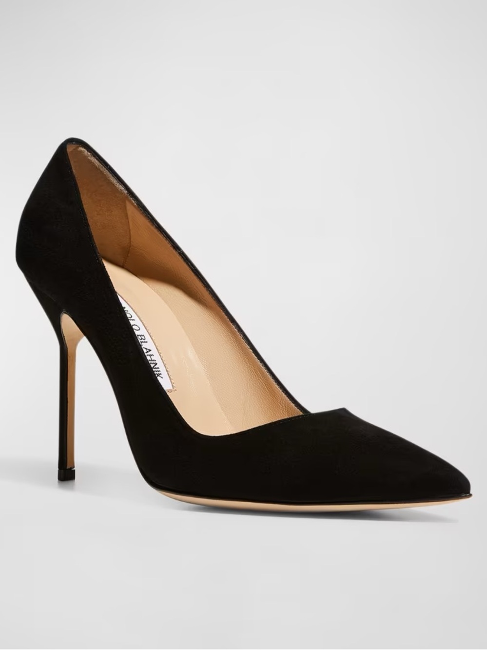 New Manolo Blahnik $975 BB 105mm black suede pumps